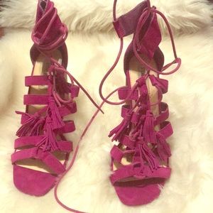 Cute Summer  Purple/Magenta Heels with tassels
